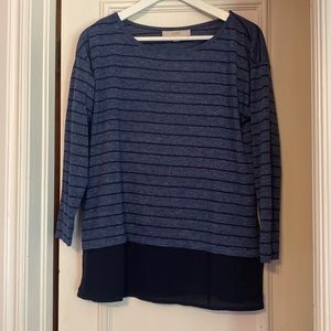 Navy striped blouse